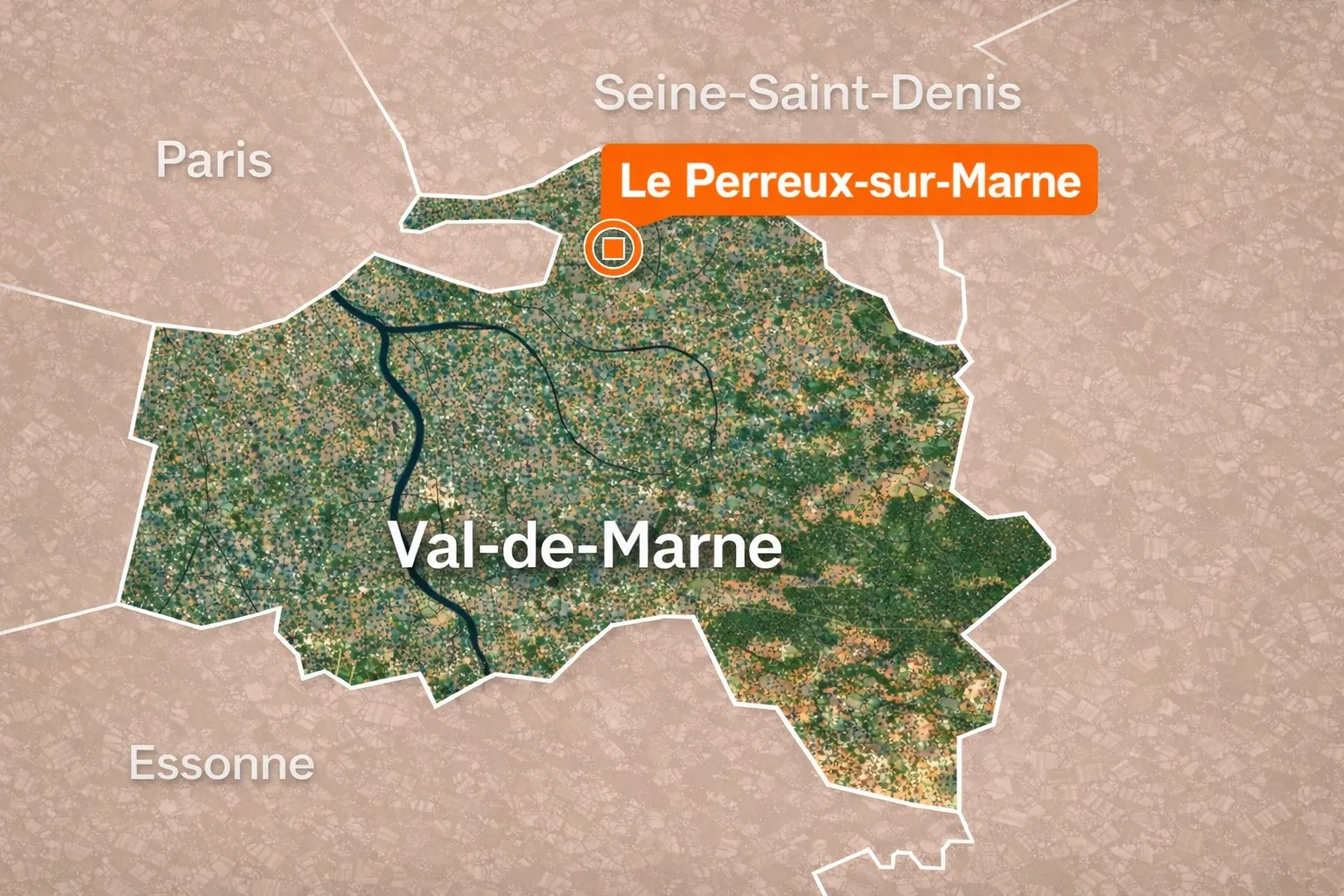 Carte situant Le Perreux-sur-Marne dans le Val-de-Marne